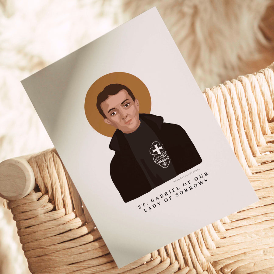 St Gabriel of Our Lady of Sorrows Print (Customisable)