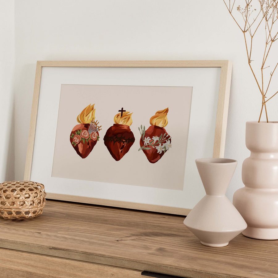 Holy Family Hearts Print