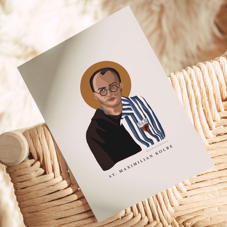 St Maximilian Kolbe Print (Customisable)