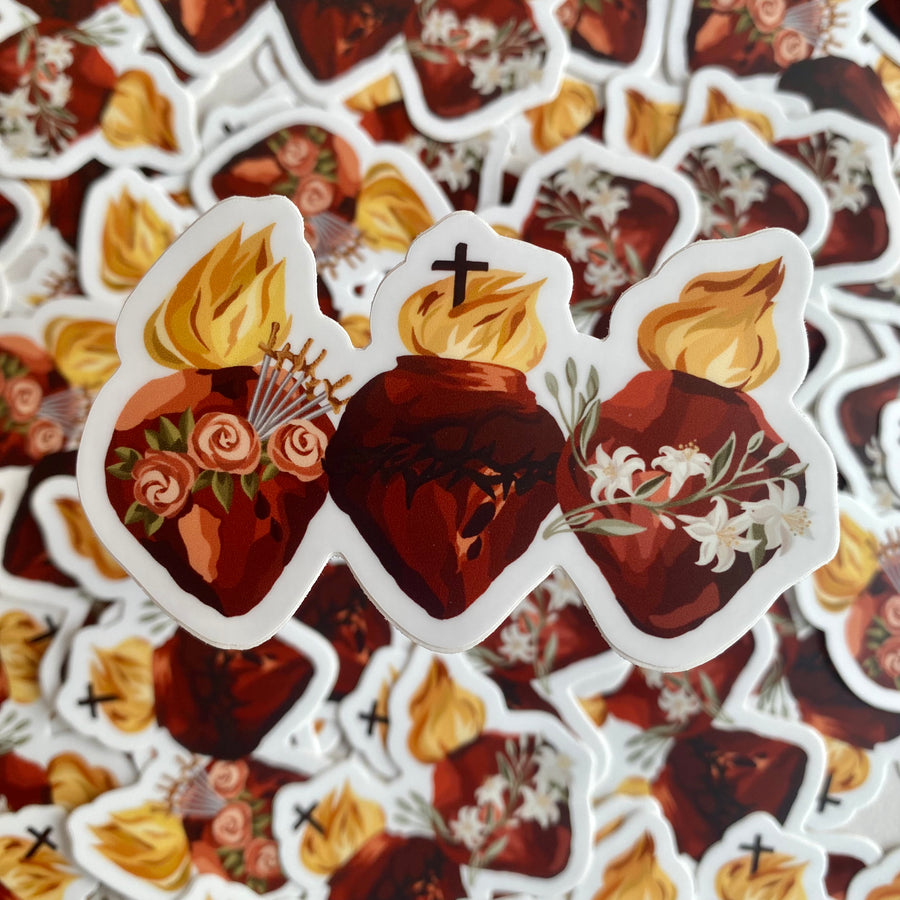 Holy Family Hearts Sticker